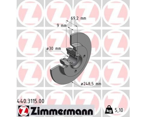Brake Disc 440.3115.00 Zimmermann