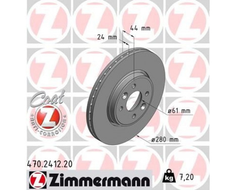 Brake Disc 470.2412.20 Zimmermann
