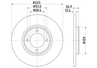 Brake disc 8DD 355 100-021 Hella