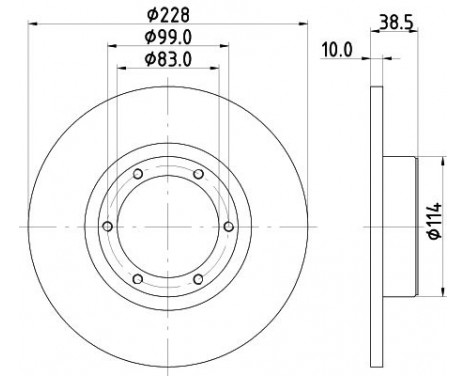 Brake Disc 8DD 355 100-031 Hella