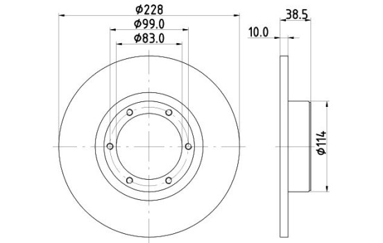 Brake Disc 8DD 355 100-031 Hella
