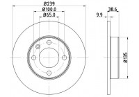 Brake disc 8DD 355 100-051 Hella