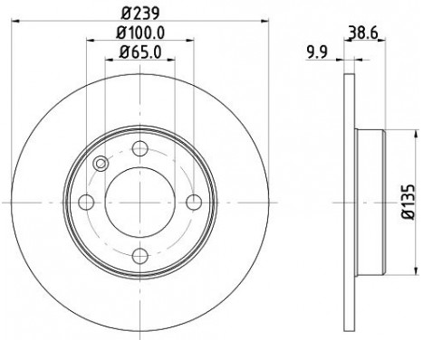Brake disc 8DD 355 100-051 Hella