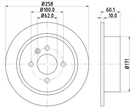 Brake Disc 8DD 355 100-351 Hella