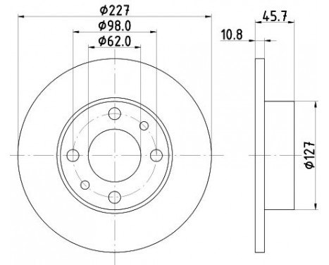 Brake Disc 8DD 355 100-361 Hella