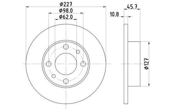 Brake Disc 8DD 355 100-361 Hella