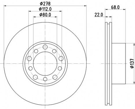 Brake Disc 8DD 355 100-401 Hella
