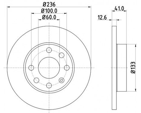 Brake disc 8DD 355 100-431 Hella