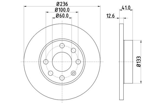 Brake disc 8DD 355 100-431 Hella
