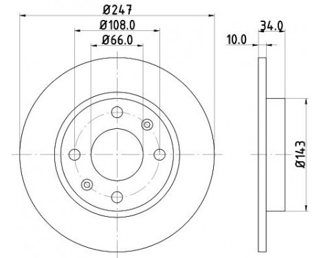 Brake disc 8DD 355 100-841 Hella