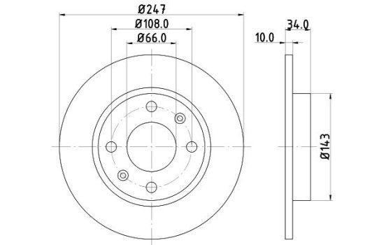 Brake disc 8DD 355 100-841 Hella