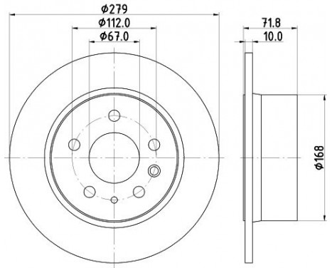 Brake disc 8DD 355 100-991 Hella