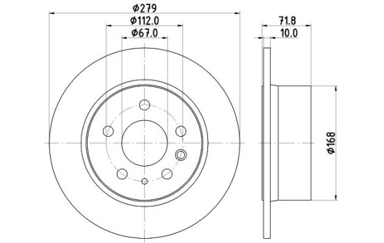 Brake disc 8DD 355 100-991 Hella