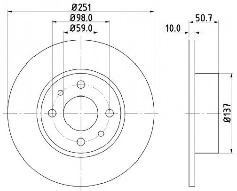 Brake disc 8DD 355 101-101 Hella