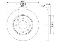 Brake disc 8DD 355 101-801 Hella