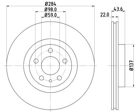 Brake disc 8DD 355 101-951 Hella