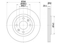 Brake disc 8DD 355 102-051 Hella