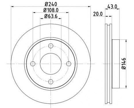 Brake disc 8DD 355 102-231 Hella