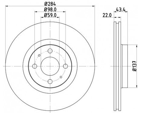 Brake disc 8DD 355 102-391 Hella