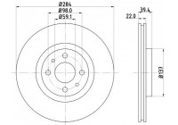 Brake disc 8DD 355 102-531 Hella