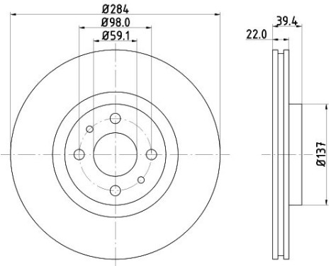 Brake disc 8DD 355 102-531 Hella