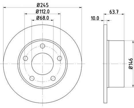 Brake disc 8DD 355 102-801 Hella