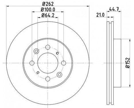 Brake disc 8DD 355 103-121 Hella