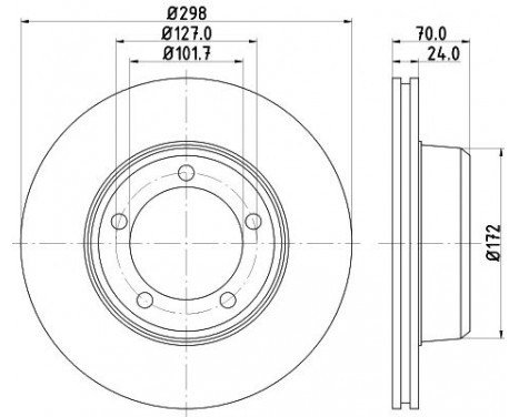 Brake disc 8DD 355 103-161 Hella