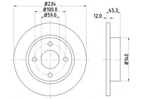 Brake disc 8DD 355 103-341 Hella