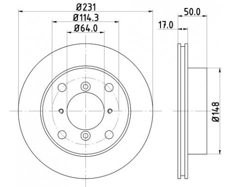 Brake Disc 8DD 355 103-921 Hella