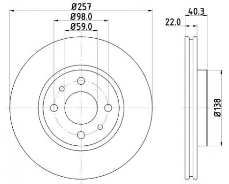 Brake disc 8DD 355 103-971 Hella