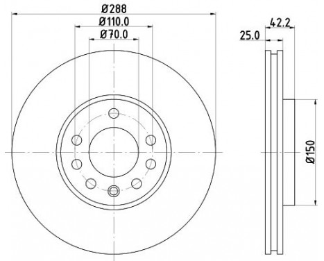 Brake disc 8DD 355 104-681 Hella