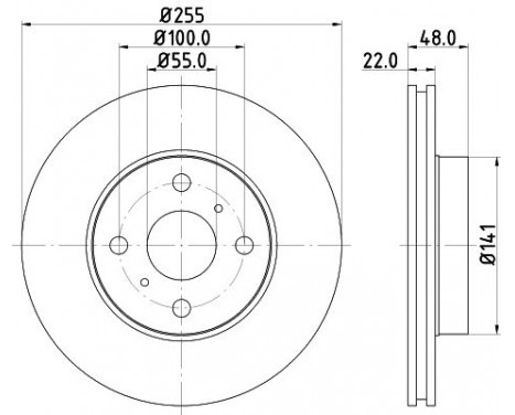 Brake disc 8DD 355 104-871 Hella