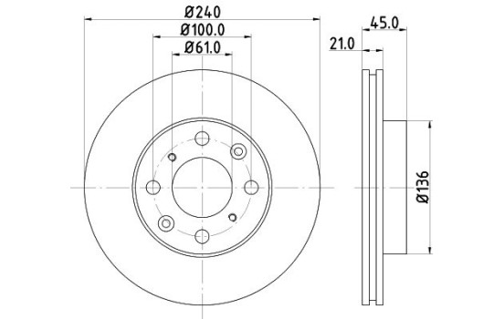 Brake Disc 8DD 355 104-941 Hella