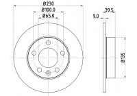 Brake disc 8DD 355 105-411 Hella