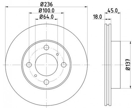 Brake Disc 8DD 355 105-771 Hella