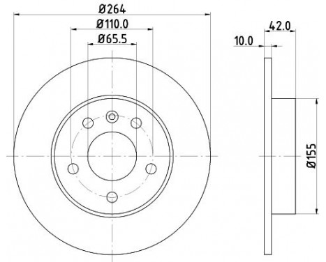 Brake disc 8DD 355 106-111 Hella