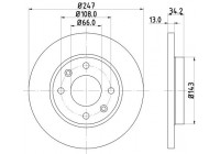 Brake disc 8DD 355 106-191 Hella