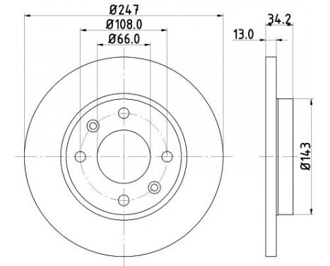 Brake disc 8DD 355 106-191 Hella