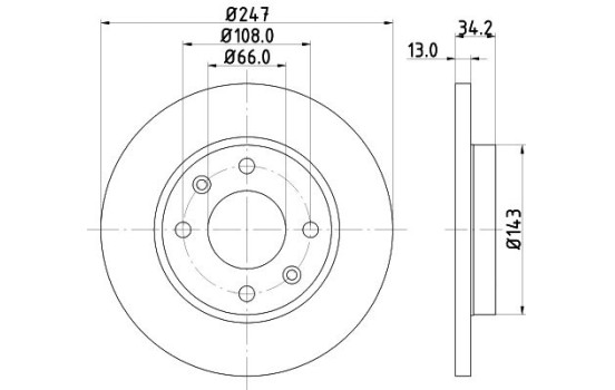 Brake disc 8DD 355 106-191 Hella