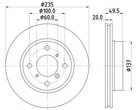 Brake Disc 8DD 355 106-231 Hella