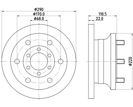 Brake Disc 8DD 355 106-361 Hella