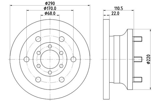 Brake Disc 8DD 355 106-361 Hella