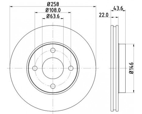 Brake disc 8DD 355 106-431 Hella