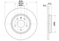 Brake disc 8DD 355 106-661 Hella