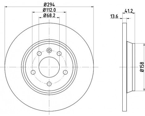 Brake disc 8DD 355 106-661 Hella