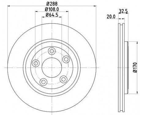 Brake Disc 8DD 355 106-831 Hella