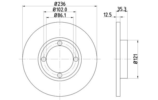 Brake disc 8DD 355 107-011 Hella