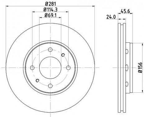 Brake disc 8DD 355 107-031 Hella