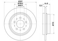 Brake disc 8DD 355 107-091 Hella